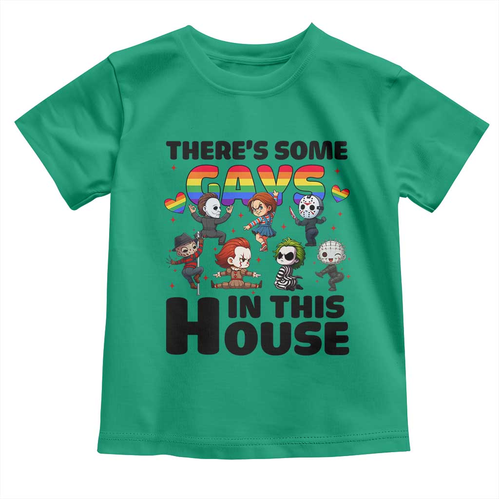 There's Some Gays in This House Toddler T Shirt Funny LGBTQ+ Horror Character Pride Mashup - Wonder Print Shop