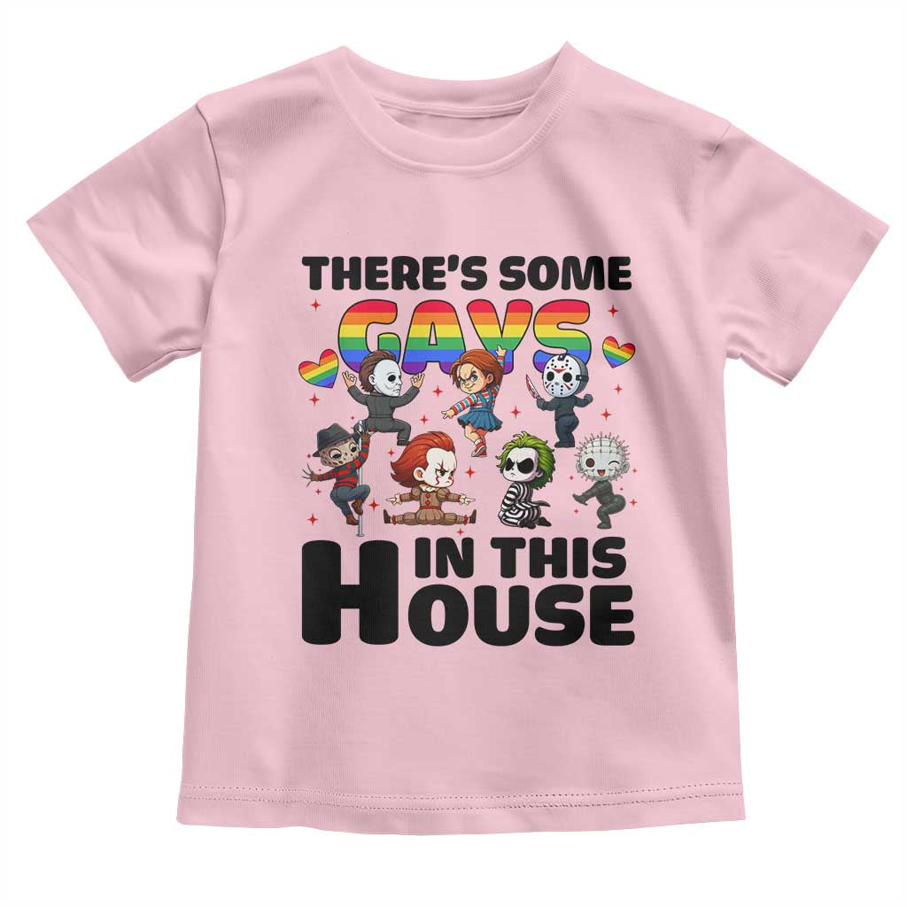 There's Some Gays in This House Toddler T Shirt Funny LGBTQ+ Horror Character Pride Mashup - Wonder Print Shop