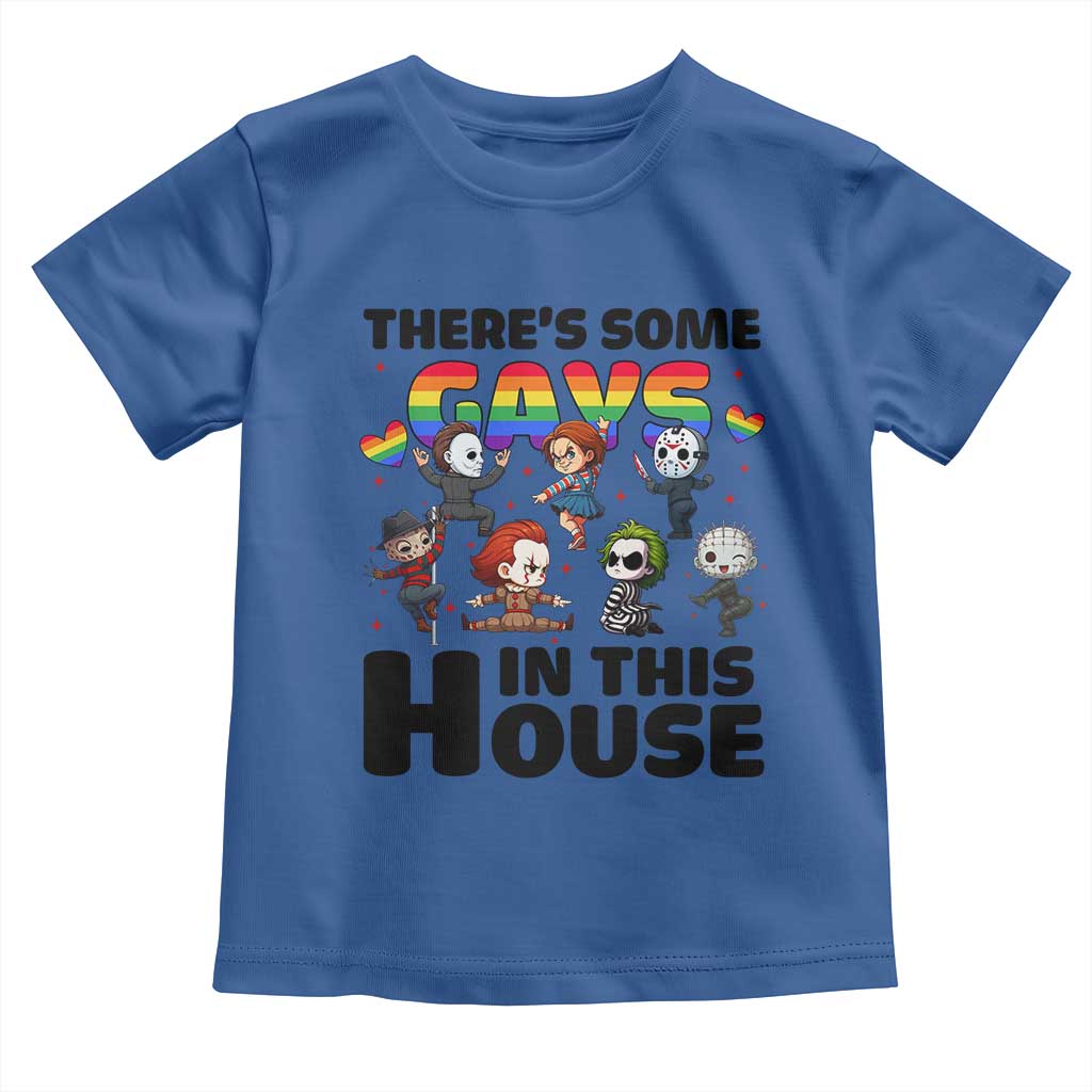 There's Some Gays in This House Toddler T Shirt Funny LGBTQ+ Horror Character Pride Mashup - Wonder Print Shop