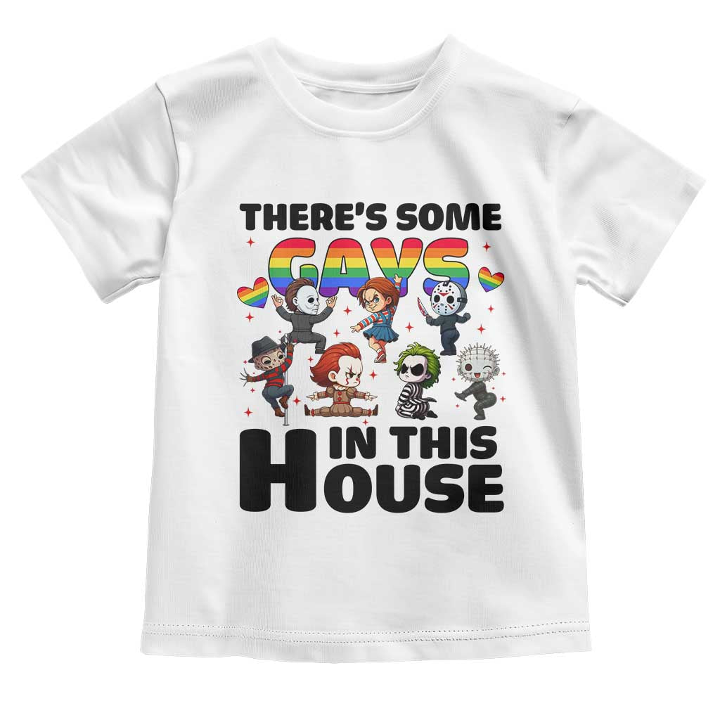 There's Some Gays in This House Toddler T Shirt Funny LGBTQ+ Horror Character Pride Mashup - Wonder Print Shop