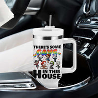 There's Some Gays in This House Tumbler With Handle Funny LGBTQ+ Horror Character Pride Mashup - Wonder Print Shop