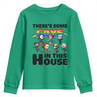 There's Some Gays in This House Youth Sweatshirt Funny LGBTQ+ Horror Character Pride Mashup - Wonder Print Shop