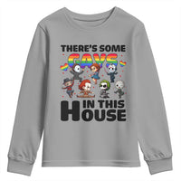 There's Some Gays in This House Youth Sweatshirt Funny LGBTQ+ Horror Character Pride Mashup - Wonder Print Shop