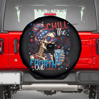 Chill the Fourth Out Skeleton Spare Tire Cover Funny Patriotic 4th of July Fireworks Party - Wonder Print Shop