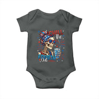Chill the Fourth Out Skeleton Baby Onesie Funny Patriotic 4th of July Fireworks Party - Wonder Print Shop