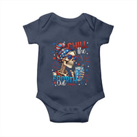 Chill the Fourth Out Skeleton Baby Onesie Funny Patriotic 4th of July Fireworks Party - Wonder Print Shop