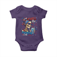 Chill the Fourth Out Skeleton Baby Onesie Funny Patriotic 4th of July Fireworks Party - Wonder Print Shop