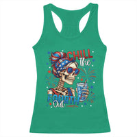 Chill the Fourth Out Skeleton Racerback Tank Top Funny Patriotic 4th of July Fireworks Party - Wonder Print Shop