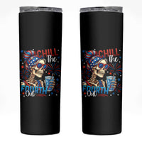 Chill the Fourth Out Skeleton Skinny Tumbler Funny Patriotic 4th of July Fireworks Party - Wonder Print Shop
