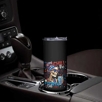 Chill the Fourth Out Skeleton Skinny Tumbler Funny Patriotic 4th of July Fireworks Party - Wonder Print Shop