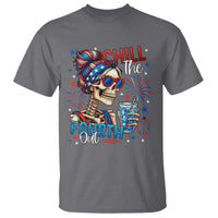 Chill the Fourth Out Skeleton T Shirt Funny Patriotic 4th of July Fireworks Party - Wonder Print Shop