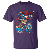 Chill the Fourth Out Skeleton T Shirt Funny Patriotic 4th of July Fireworks Party - Wonder Print Shop