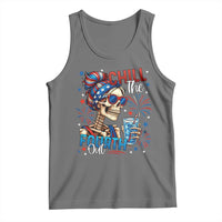 Chill the Fourth Out Skeleton Tank Top Funny Patriotic 4th of July Fireworks Party - Wonder Print Shop