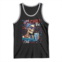Chill the Fourth Out Skeleton Tank Top Funny Patriotic 4th of July Fireworks Party - Wonder Print Shop