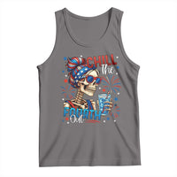 Chill the Fourth Out Skeleton Tank Top Funny Patriotic 4th of July Fireworks Party - Wonder Print Shop