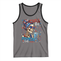 Chill the Fourth Out Skeleton Tank Top Funny Patriotic 4th of July Fireworks Party - Wonder Print Shop