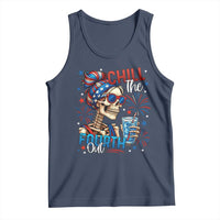 Chill the Fourth Out Skeleton Tank Top Funny Patriotic 4th of July Fireworks Party - Wonder Print Shop