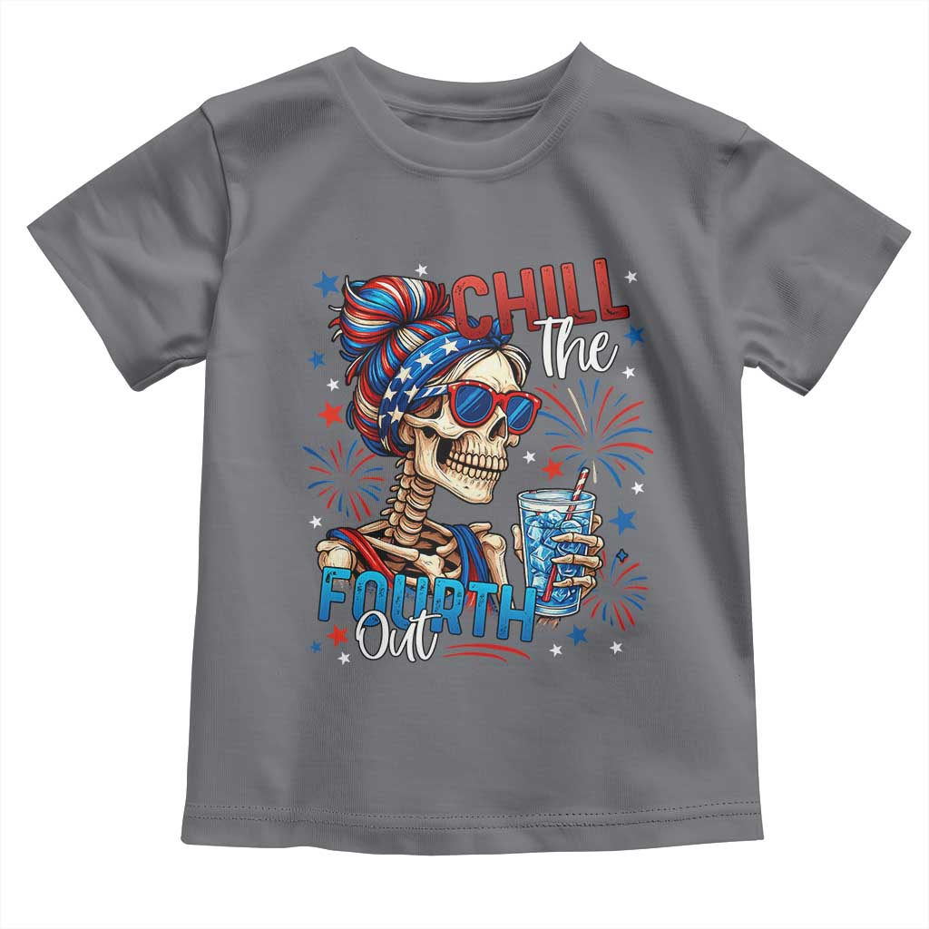 Chill the Fourth Out Skeleton Toddler T Shirt Funny Patriotic 4th of July Fireworks Party - Wonder Print Shop