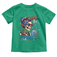 Chill the Fourth Out Skeleton Toddler T Shirt Funny Patriotic 4th of July Fireworks Party - Wonder Print Shop