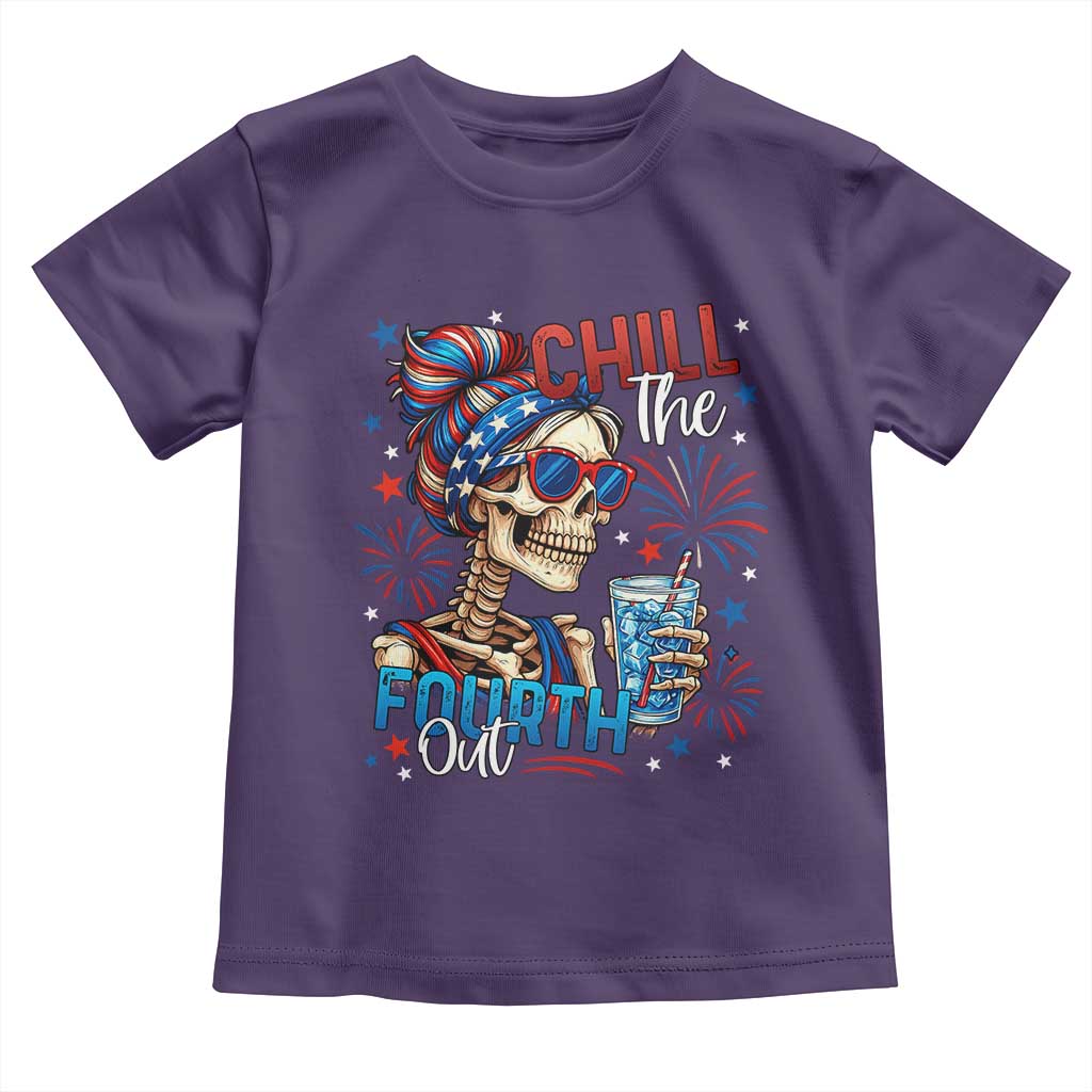 Chill the Fourth Out Skeleton Toddler T Shirt Funny Patriotic 4th of July Fireworks Party - Wonder Print Shop
