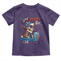 Chill the Fourth Out Skeleton Toddler T Shirt Funny Patriotic 4th of July Fireworks Party - Wonder Print Shop