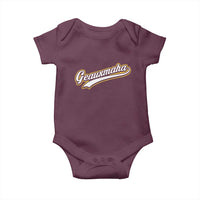 Geauxmaha Vintage Throwback Design Baby Onesie Purple and Gold Baseball Fan - Wonder Print Shop