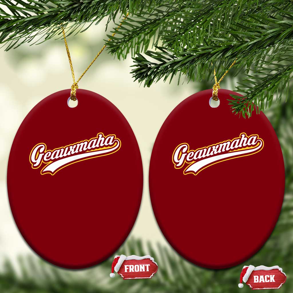 Geauxmaha Vintage Throwback Design Ceramic Ornament Purple and Gold Baseball Fan - Wonder Print Shop