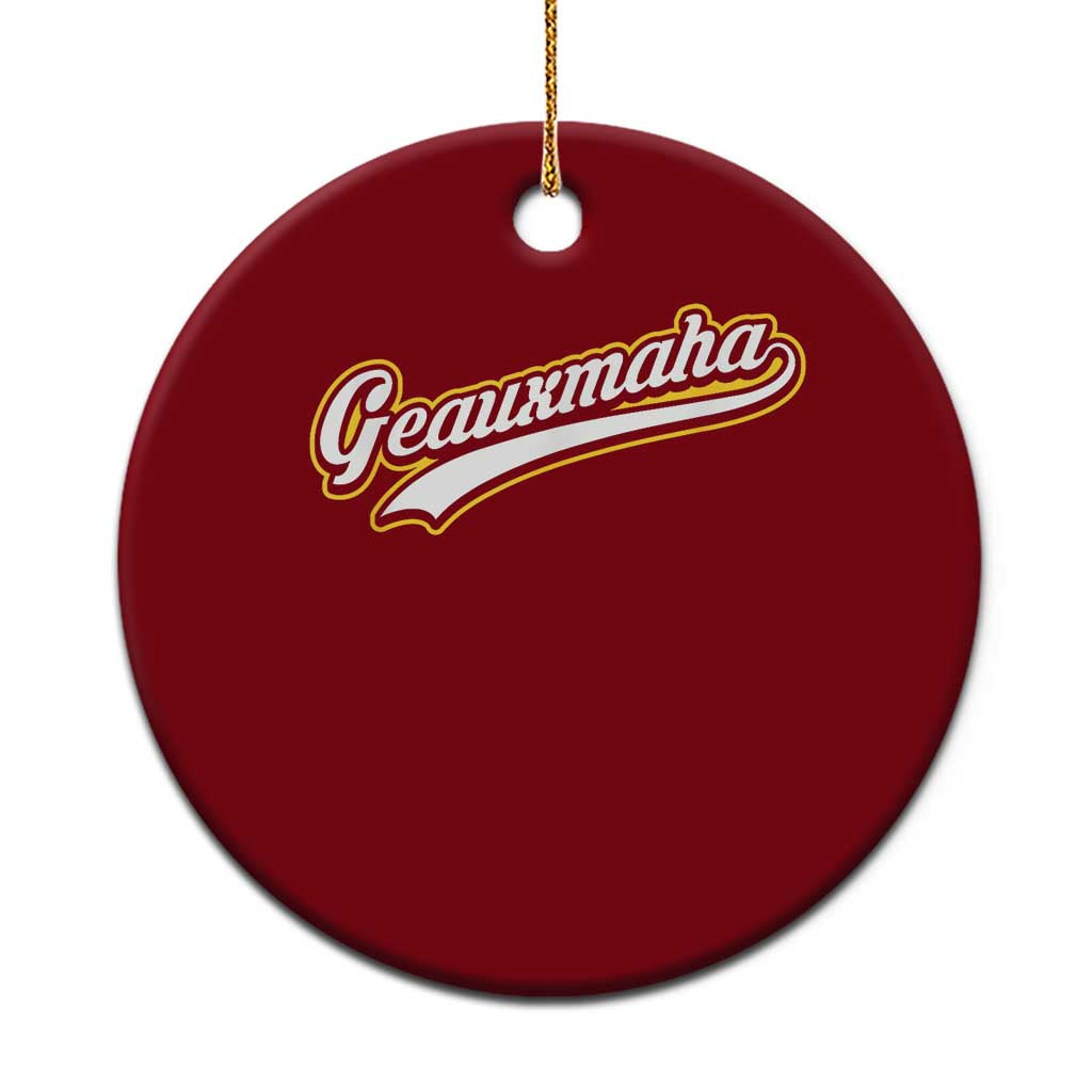 Geauxmaha Vintage Throwback Design Ceramic Ornament Purple and Gold Baseball Fan - Wonder Print Shop