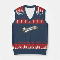 Geauxmaha Vintage Throwback Design V-Neck Knit Sweater Vest Purple and Gold Baseball Fan - Wonder Print Shop