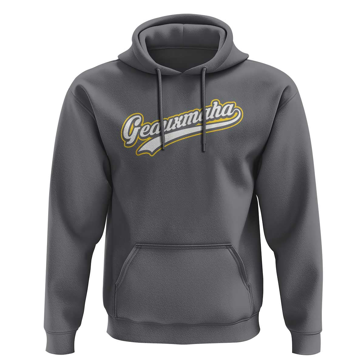 Geauxmaha Vintage Throwback Design Hoodie Purple and Gold Baseball Fan - Wonder Print Shop