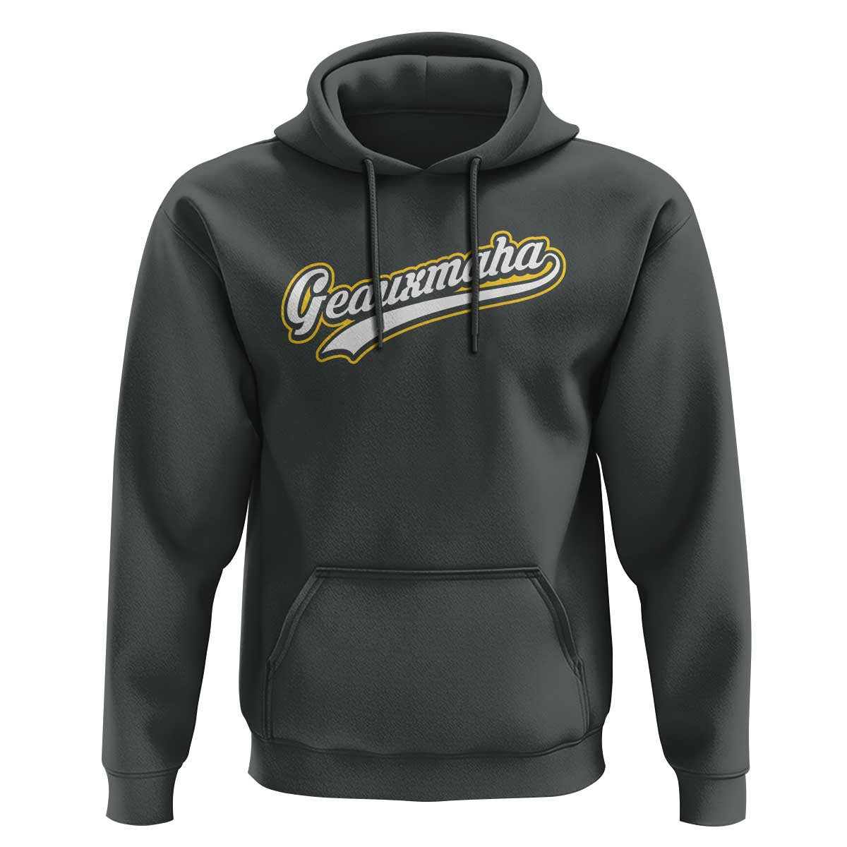 Geauxmaha Vintage Throwback Design Hoodie Purple and Gold Baseball Fan - Wonder Print Shop
