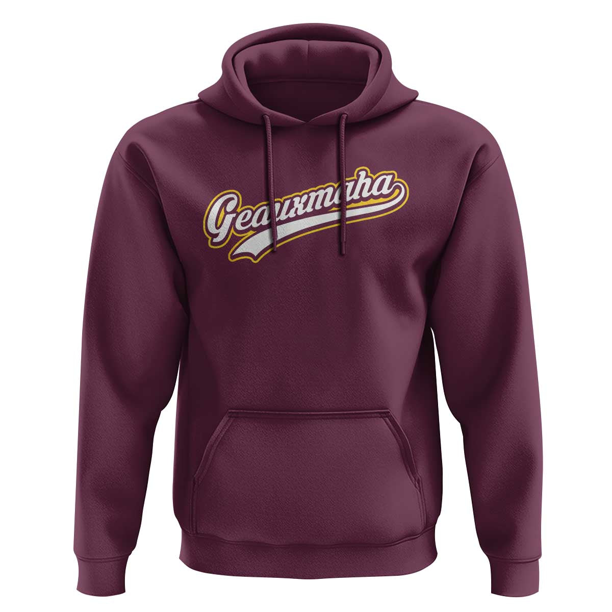 Geauxmaha Vintage Throwback Design Hoodie Purple and Gold Baseball Fan - Wonder Print Shop