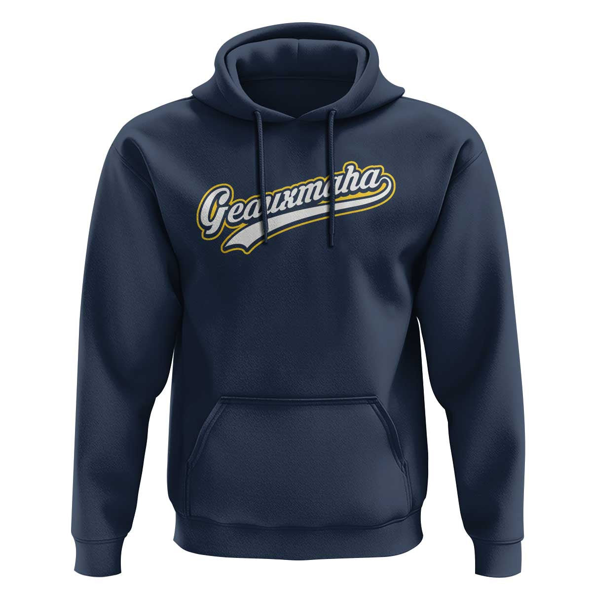 Geauxmaha Vintage Throwback Design Hoodie Purple and Gold Baseball Fan - Wonder Print Shop