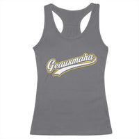 Geauxmaha Vintage Throwback Design Racerback Tank Top Purple and Gold Baseball Fan - Wonder Print Shop