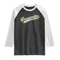 Geauxmaha Vintage Throwback Design Raglan Shirt Purple and Gold Baseball Fan - Wonder Print Shop