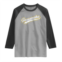 Geauxmaha Vintage Throwback Design Raglan Shirt Purple and Gold Baseball Fan - Wonder Print Shop