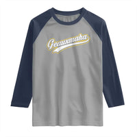Geauxmaha Vintage Throwback Design Raglan Shirt Purple and Gold Baseball Fan - Wonder Print Shop