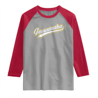 Geauxmaha Vintage Throwback Design Raglan Shirt Purple and Gold Baseball Fan - Wonder Print Shop
