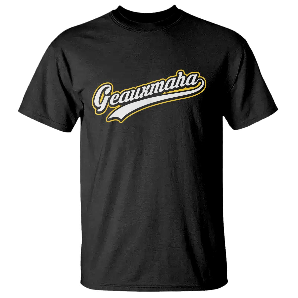 Geauxmaha Vintage Throwback Design T Shirt Purple and Gold Baseball Fan - Wonder Print Shop