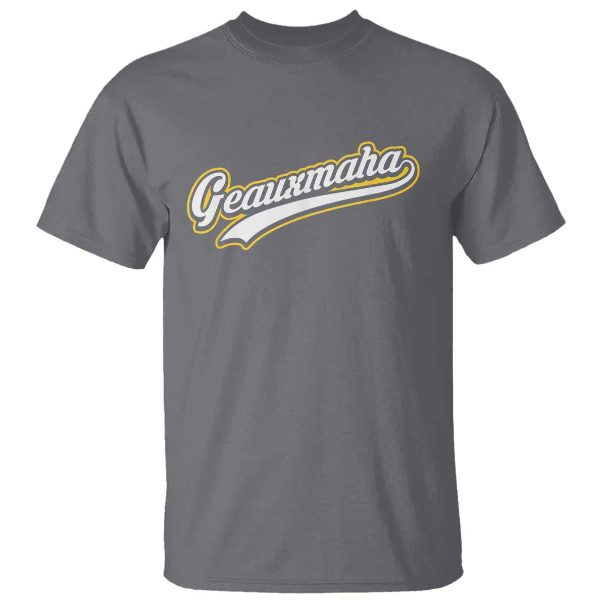 Geauxmaha Vintage Throwback Design T Shirt Purple and Gold Baseball Fan - Wonder Print Shop
