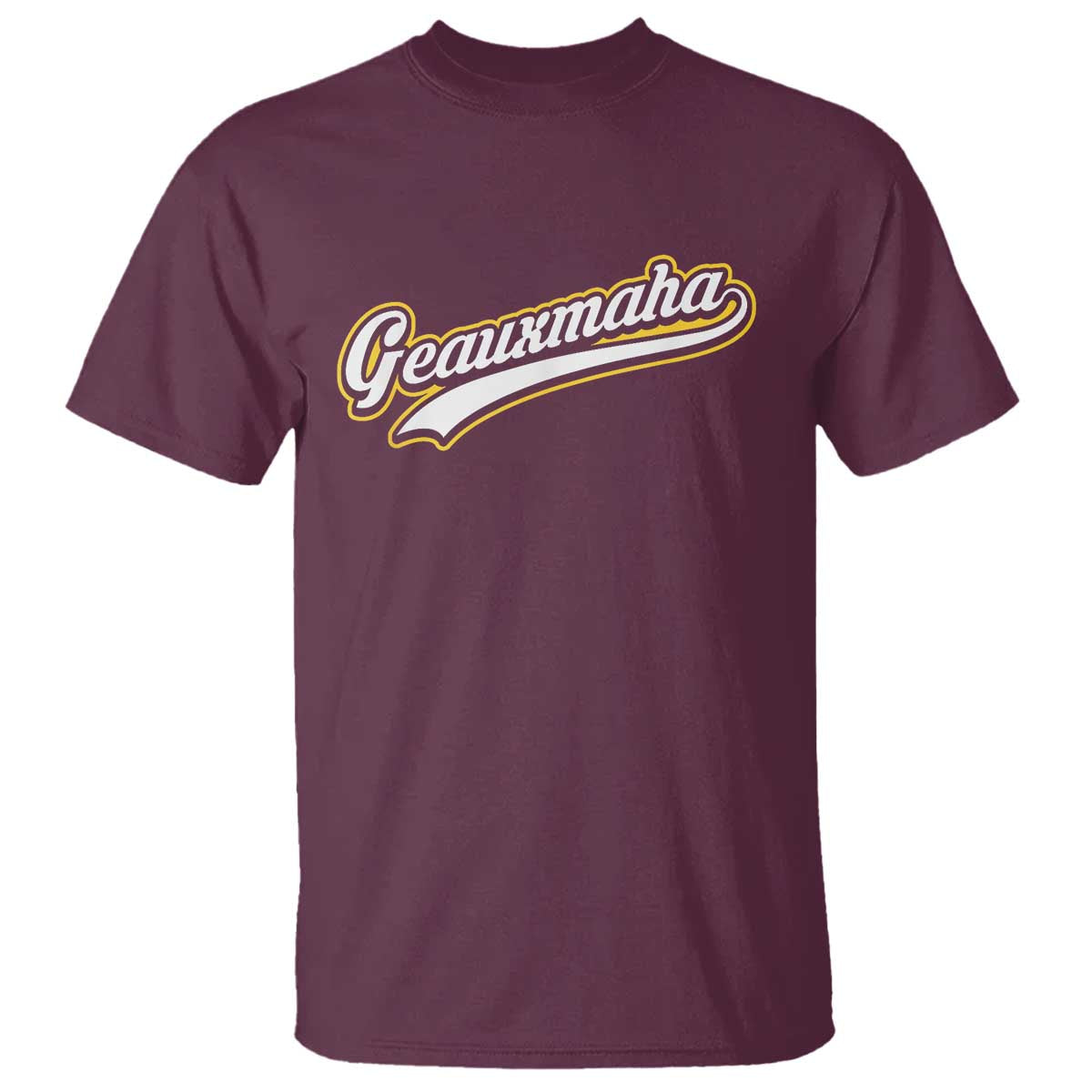 Geauxmaha Vintage Throwback Design T Shirt Purple and Gold Baseball Fan - Wonder Print Shop