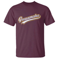 Geauxmaha Vintage Throwback Design T Shirt Purple and Gold Baseball Fan - Wonder Print Shop