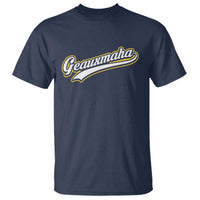 Geauxmaha Vintage Throwback Design T Shirt Purple and Gold Baseball Fan - Wonder Print Shop