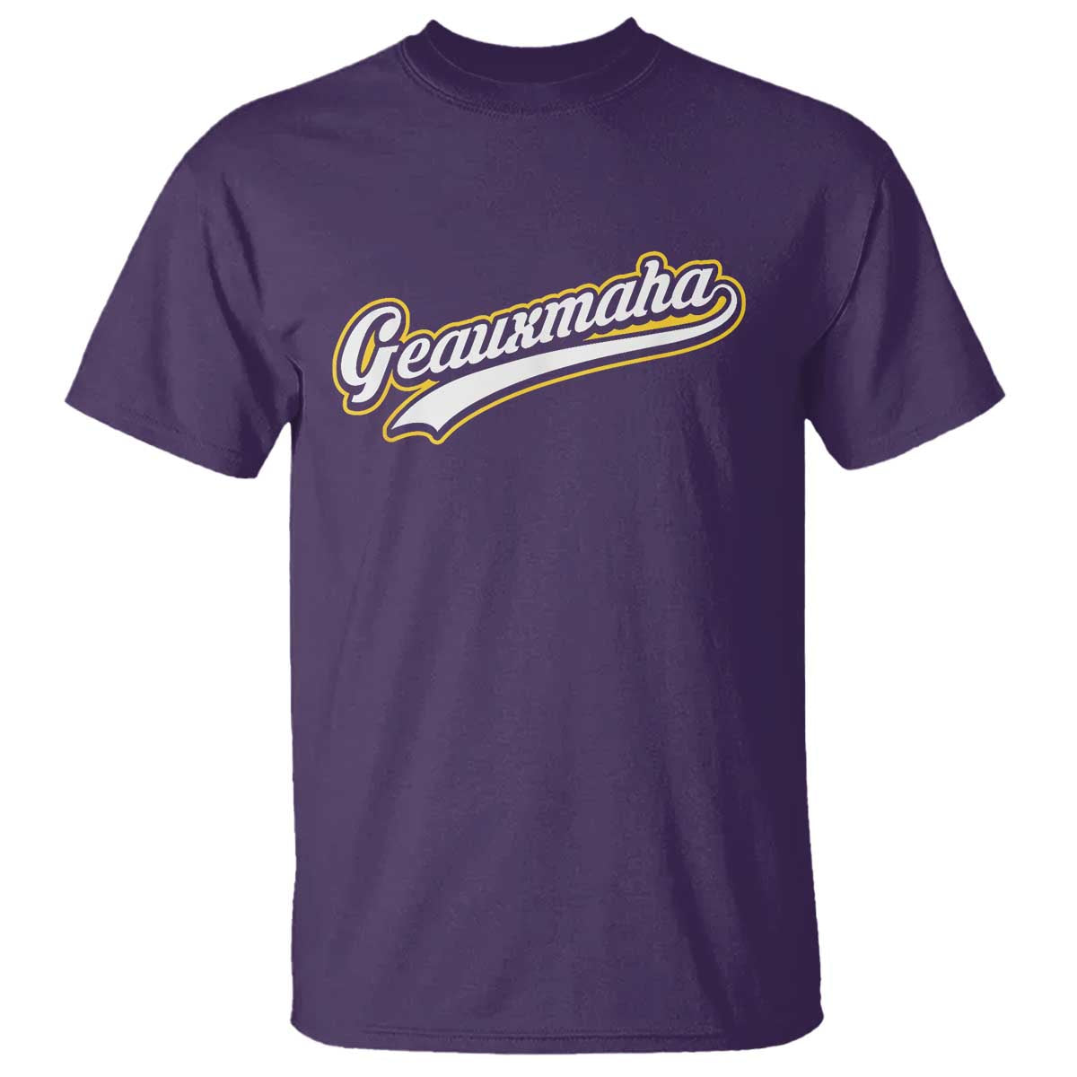 Geauxmaha Vintage Throwback Design T Shirt Purple and Gold Baseball Fan - Wonder Print Shop
