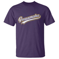 Geauxmaha Vintage Throwback Design T Shirt Purple and Gold Baseball Fan - Wonder Print Shop