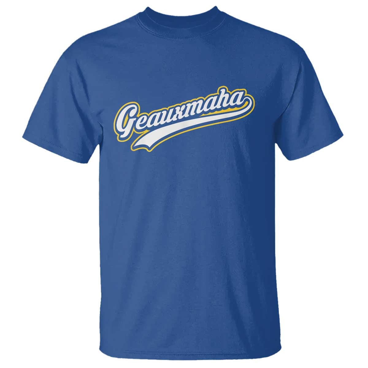 Geauxmaha Vintage Throwback Design T Shirt Purple and Gold Baseball Fan - Wonder Print Shop
