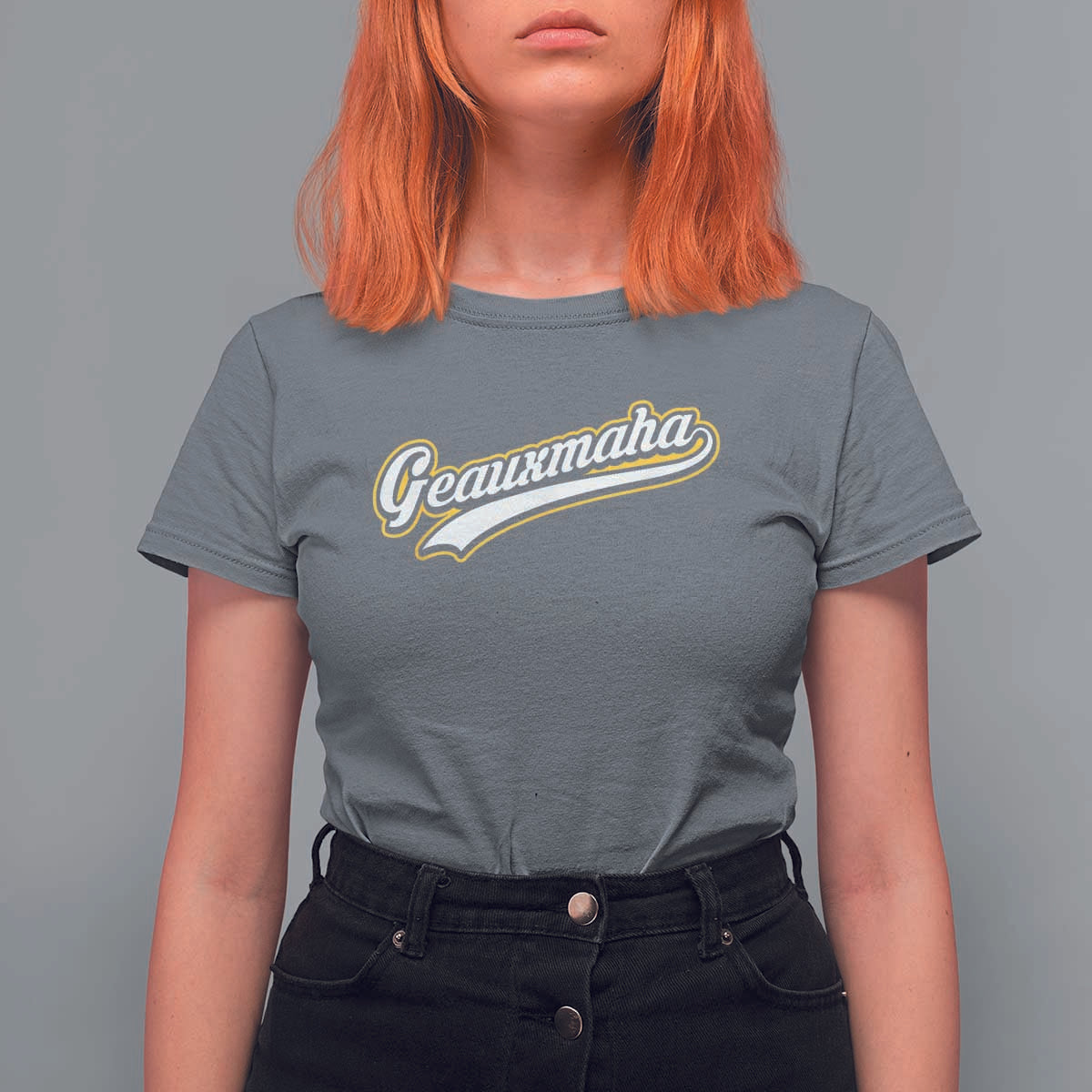 Geauxmaha Vintage Throwback Design T Shirt For Women Purple and Gold Baseball Fan - Wonder Print Shop