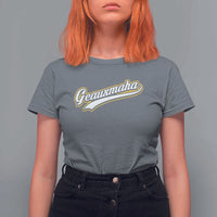Geauxmaha Vintage Throwback Design T Shirt For Women Purple and Gold Baseball Fan - Wonder Print Shop