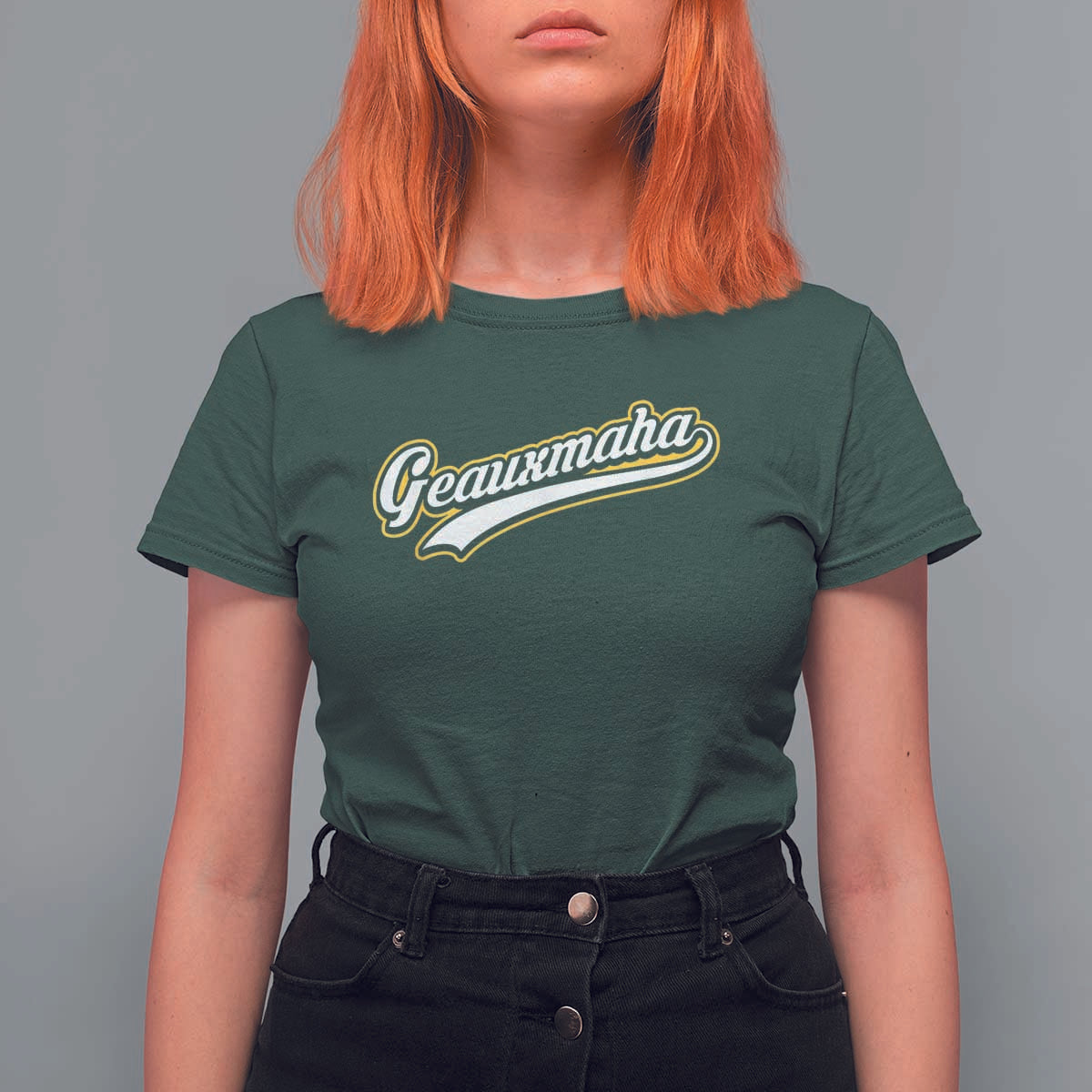 Geauxmaha Vintage Throwback Design T Shirt For Women Purple and Gold Baseball Fan - Wonder Print Shop