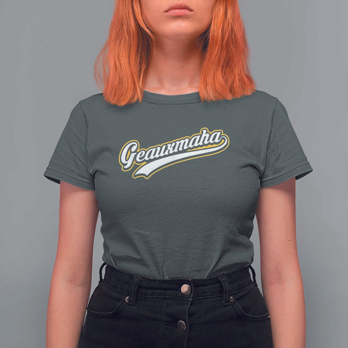 Geauxmaha Vintage Throwback Design T Shirt For Women Purple and Gold Baseball Fan - Wonder Print Shop